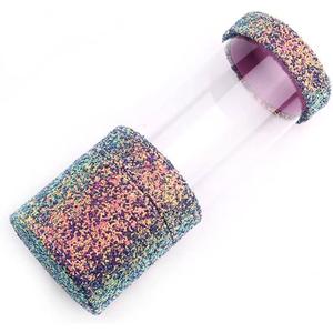 esowemsn 1pc Purple Sequin Glitter Transparent Makeup Brush Holder Travel Brushes Case Bag Cup with Lid Portable Dustproof Cosmetic Storage Organizer for Home Office
