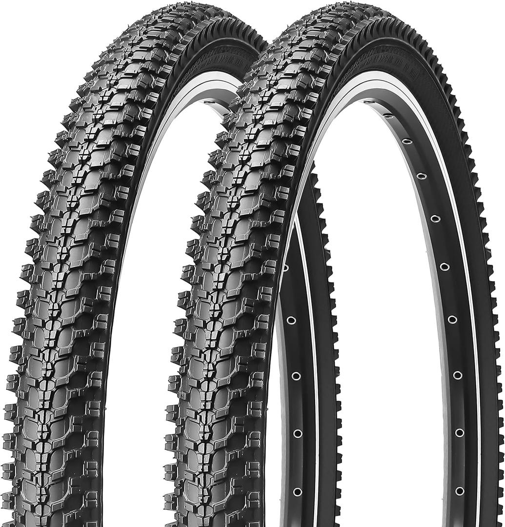 MOHEGIA Mountain Bike Tire: 20x2.125/24x1.95/26x1.95 Inch Butyl Rubber Bicycle Tire Folding Replacement for MTB Dirt Offroad Cycling, 2 Pack MOHEGIA Mountain Bike Tire: 20x2.125/24x1.95/26x1.95 Inch Butyl Rubber Bicycle Tire Folding Replacement for MTB Dirt Offroad Cycling, 2 Pack