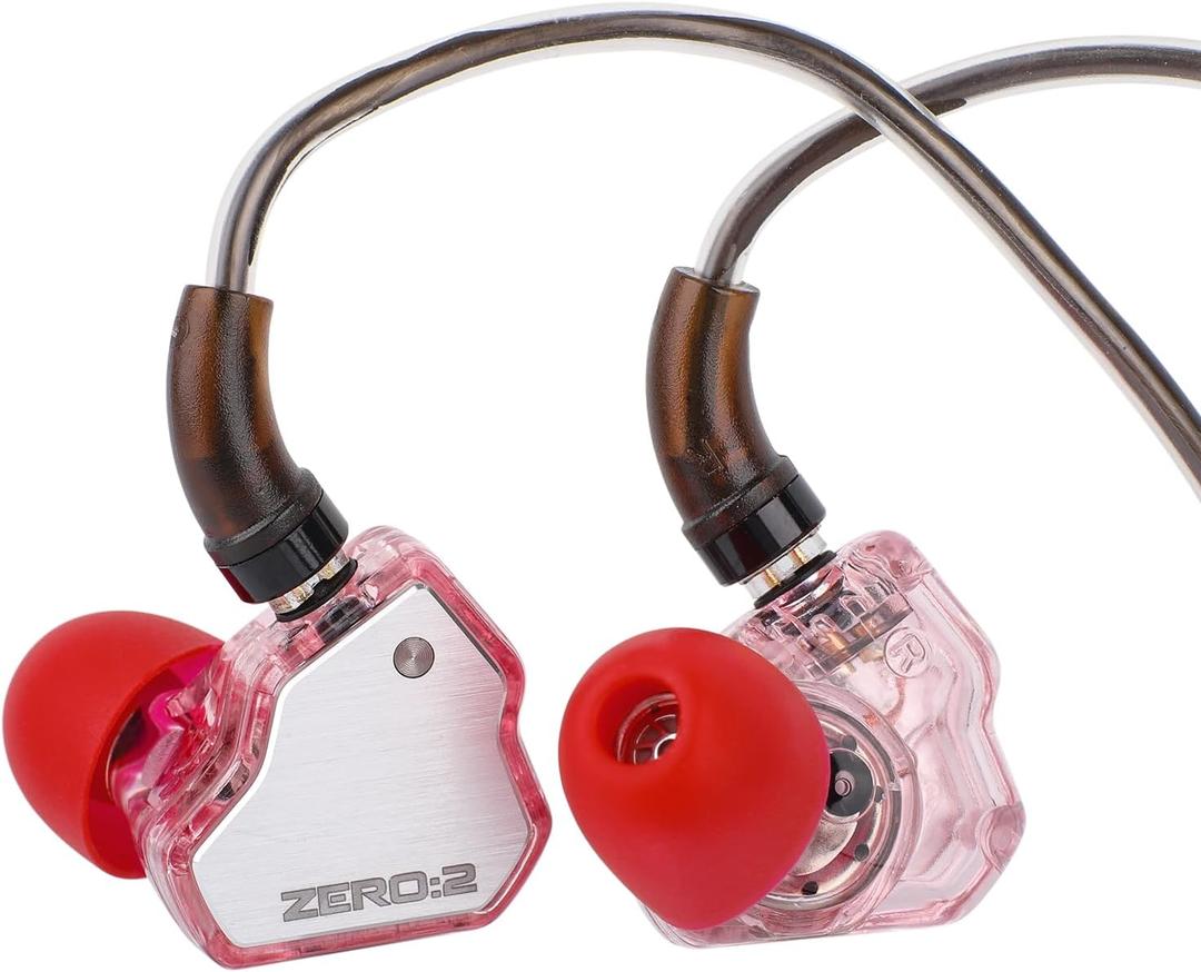 Linsoul 7Hz x Crinacle Zero:2 in Ear Monitor, Updated 10mm Dynamic Driver IEM, Wired Earbuds Earphones, Gaming Earbuds, OFC IEM Cable with Microphone for Musician (Pink)