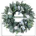 Door Wreath Green Eucalyptus for Front Door Wreaths Spring Summer Wreath Artificial Leaves Wreaths for All Season Home Farmhouse Porch Year Round Outdoor Wall Decorating,20 Inch