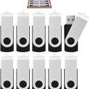 16GB USB Flash Drive KOOTION 20 Pack USB Drive Thumb Drive Bulk USB Stick Swivel for Data Storage, Black