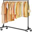 Hoctieon Z Rack, Rolling Clothes Racks with Z-Base, Heavy Duty Garment Rack, Clothing Racks for Hanging Clothes, Sturdy Metal Hanging Holder, Clothes Organizer Rack, Black