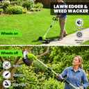 GardenJoy Weed Wacker Battery Operated: 12V Cordless Grass Trimmer with 2.0Ah Battery, Fast Charger and 3 Types Cutting Blade, Portable Electric Lawn Trimmer for Garden Yard Weeding Work