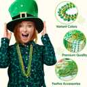 JOYIN 24 PCS St. Patricks Day Necklace Set, 8 Green and 8 Gold Bead Necklaces and 8 Green Shamrock Bead Necklaces, St Patrick Accessory Set, Irish Carnival Dress Up Party Favor Supplies