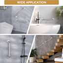 AmazerBath Shower Grab Bars for Bathtubs and Showers, Handicap Grab Bars for Shower Anti Slip, Shower Grab Bars for Senior for Wall Stainless Steel, Holds up to 500LBs, 12" L x 1" D, Brushed Nickel