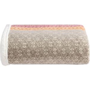 Eddie Bauer - Blanket, Super Soft Reversible Sherpa & Brushed Fleece Bedding, Ideal Throw Blankets for Couch, Plaid Home Design (Nordic Raisin) (Fair Isle Khaki)