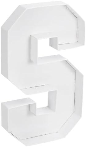 PATIKIL 10" Cardboard Letter, Letter S Paper Box Fillable Tray Container for Charcuterie Mache Chocolate Candy Birthday Party Anniversary Decorations, White