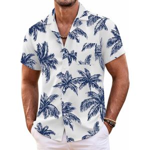 COOFANDY Mens Hawaiian Shirt Short Sleeve Floral Button Down Shirts Tropical Summer Beach Shirts Camp Collar Shirt (Large, Coconut Tree-white) COOFANDY Mens Hawaiian Shirt Short Sleeve Floral Button Down Shirts Tropical Summer Beach Shirts Camp Collar Shirt (Large, Coconut Tree-white)