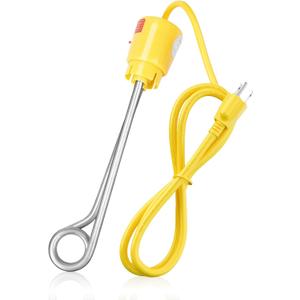 1000W Immersion Water Heater, Portable Bucket Heater with 304 Stainless Steel, for Teapot Water, Glass Pot, Cup, Heats 5 Gallons Bucket, Bathtub and Inflatable Swimming Pool of Water in Minutes
