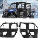 KEMIMOTO Soft Doors Compatible with Polaris Ranger CREW 1000/CREW XP 1000 Premium 2019-2025, YKK Zipper Doors Fit with Side Mirrors, Tear-Resistant & Water-Resistant PVC UTV Cab Enclosure- 6 Seater