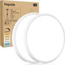 hepside 2Pack LED Flush Mount Ceiling Light Fixture, 12Inch 24W, Dimmable&3000K/3500K/4000K/5000K/6500K Adjustable Low Profile Ceiling Lights, White Round Flat Ceiling Light for Closet,Kitchen,Hallway (12Inch-2pack)