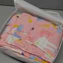 Kivik Cooling Weighted Blanket 7 Pounds, Breathable Weighted Blankets, Ultra Soft Heavy Throw for Relaxing & Sleeping, Machine Washable, 41 x 60 Inches, Cute Unicorn Printing, Light Pink