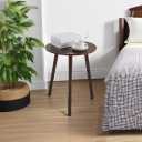 Apicizon Side Tables End Table Bedroom, Dark Brown Round Side Table Nightstand Bedside Table for Living Room, Nightstands Coffee Table with Brown Wood Legs, 16.5 x 20.5 inches
