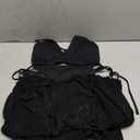 Lilosy Sexy Long Sleeve Mesh Swimsuit 3 Pieces Cover Up Bikini Set (XX-Large, Smocked Black)