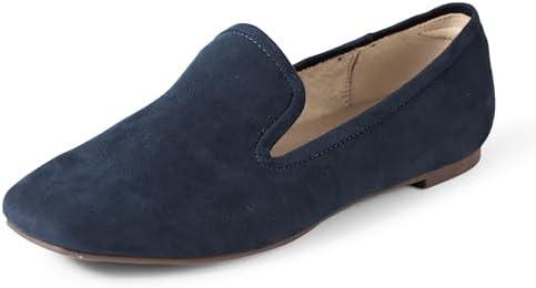 Womens Soft Minimal Loafer, 10½, Navy Faux Suede