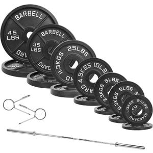 Fitvids Olympic 2-Inch Cast Iron Barbell Set, Style #1