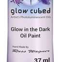 Glow Cubed Glow in The Dark Artist Professional Oil Paint Luminescent Phosphorescent Self-Luminous Paint (White Purple, 37 ml) (1.25 Fl Oz (Pack of 1))