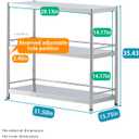 susunnus Stainless Steel Shelves 3 Tier Storage Shelves for Kitchen Garage Shelves Heavy Duty Shelving Metal Shelving Units and Storage Kitchen Industrial Storage Rack(with Guardrails)