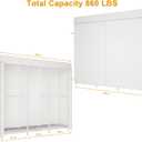 ULIFHOME E14C Heavy Duty Closet Organizer SystemFreestanding Clothing Racks for Hanging ClothesAdjustable Garment Rack 58" W 16" D 77" H Hold 860 lbsWhite Rack with White Cover