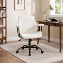 Volans Swivel Computer Desk Chair with Casters, Mid Back, Ivory White