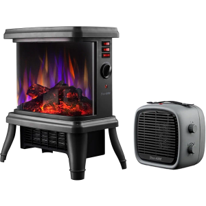 18“ Electric Wood Stove Fireplace with Flame Effect,Black 4 in 1 Freestanding Indoor Space Heater.White Basics Ceramic Heater Space Heaters for Indoor Use Overheat Protection Tilt Protection Low Noise