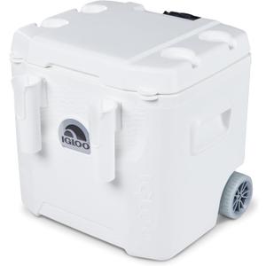 Igloo Marine Cooler | Insulated Hard Shell Ice Chest |Great for Fishing, Camping, Boating, & More (52Qt Roller)
