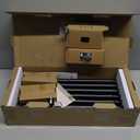 Bay Window Curtain Rods, HOTOZON 7/8 Inch Heavy Duty Curtain Rods for Bay Windows 48-84 Inch(Center Rod), 32-58 Inch Side Rods for Windows, Black, Decorative Drapery Rod with End Cap Finials