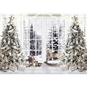 White Christmas Backdrops for Photography Christmas Background Winter Backdrop Cartel De Navidad para Fotos 7X5FT F107