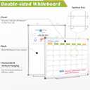 Dry Erase Calendar Whiteboard for Wall, 24" x 18" Magnetic Monthly White Board Calendar, Hanging Double-Sided White Board for Planning, Memo, School, Home, Office