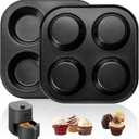 Air Fryer Muffin Pan, 2 Pack Cupcake Molds for Air Fryer Toaster Oven, Nonstick Cupcake Baking Pan for Counter Top Oven Small Oven
