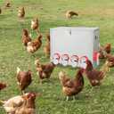 XKV Metal Automatic Chicken Feeder 90LBS with 10 Ports,No Feed Waste,All Seasons Support,Weather-Resistant and Animal-Proof,Suitable for Chicken,Geese,Ducks,Turkeys,Quails