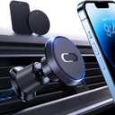 Miracase Magnetic Phone Holder for Car, [Never Blocking] Hands Free Universal Car Phone Holder, Strong Magnets Phone Mount, Vent Clip Cell Phone Mount for iPhone and All Smartphone (Dark Black)