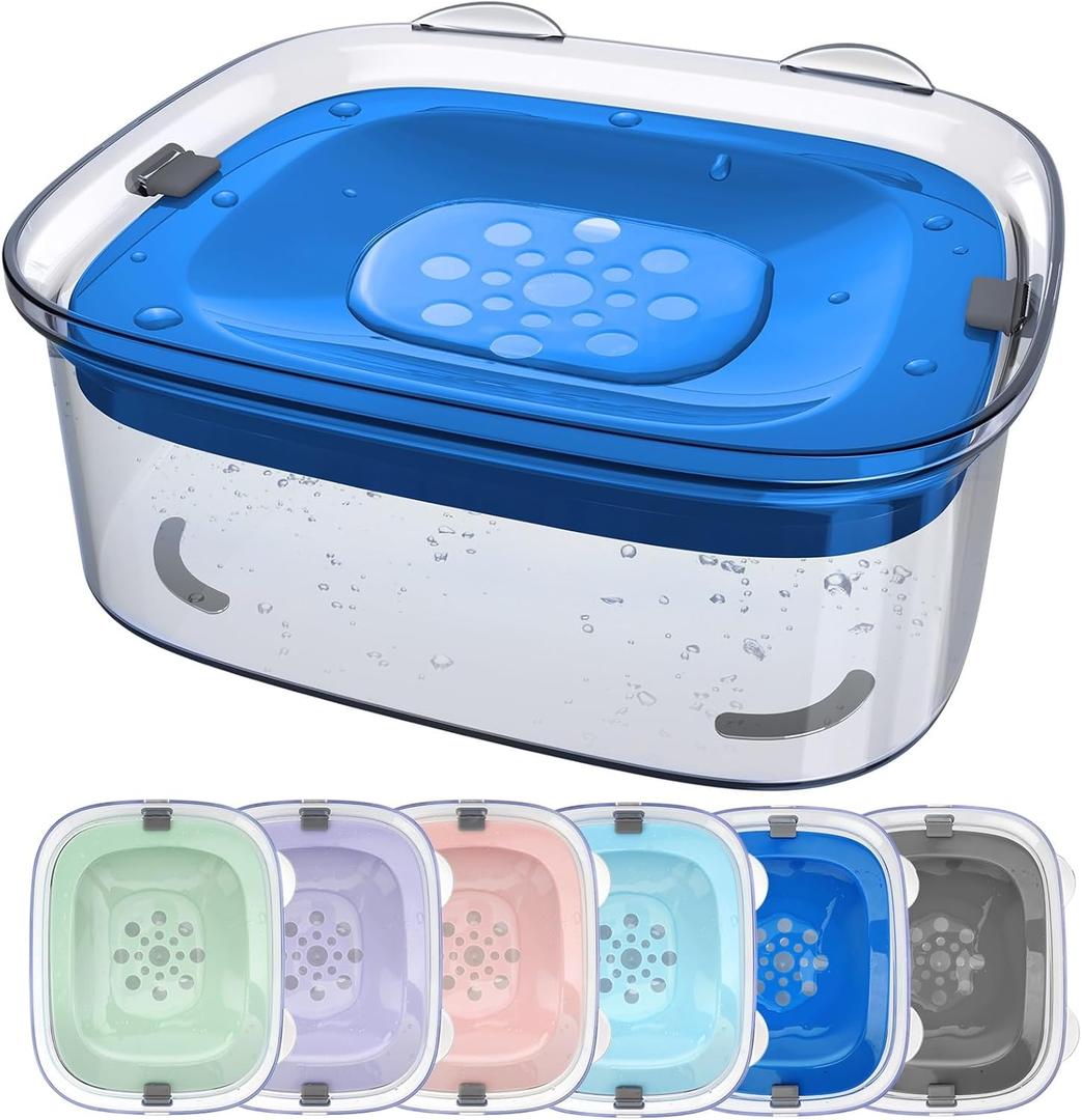 AONKEY 3L Dog Water Bowl No Spill, 101oz Large Spill Proof Dog Bowl Reduce Refill, Anti Splash No Mess Dispenser Dripless Slow Drinking Water Bowl for Sloppy Messy Drinkers (Navy Blue)