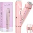 Bikini Trimmer for Women,Dual-Head Electric Razor,IPX7 Waterproof Shaver and 90-Minute Battery Life,Portable for Dates and Beach.Pink