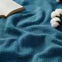 Bedsure 100% Cotton Muslin Blanket King Size for Bed - 4-Layer Breathable and Lightweight Thin Soft Summer Gauze Muslin Blanket for Adults, Teal, 108x90 Inches