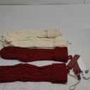 Mr. Pen- Personalized Christmas Stockings with Wooden Name Tags, Set of 4, 18" Red & Cream Cable Knit Stockings for Christmas