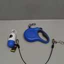 Fida Retractable Dog Leash with Dispenser and Poop Bags, 16 ft Pet Walking Leash for Small Dog or Cat up to 26 lbs, Anti-Slip Handle, Tangle Free, Reflective Nylon Tape (S, Blue)
