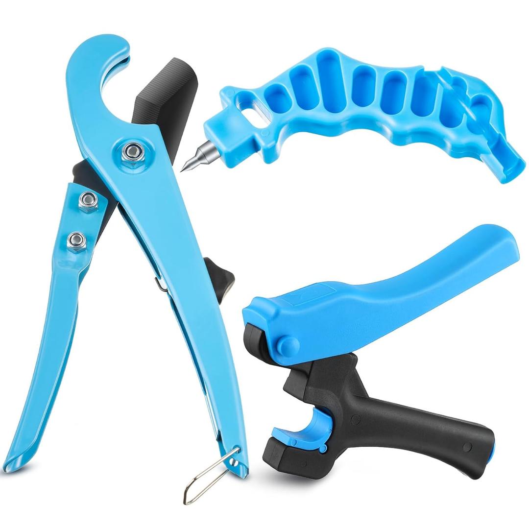 Feekoon Drip Irrigation Tubing Cutter Hole Punch Tool, Irrigation Sprinkler Hose Cutter, 2 in 1 Combination Drip Punch Tool For Garden PE Pipe 16 20mm(Blue)