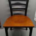 Flash Furniture HERCULES Series Black Ladder Back Metal Restaurant Chair - Cherry Wood Seat