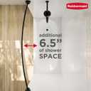 Rubbermaid Curved Shower Curtain Rod, No Drill, 50-72 Inches Adjustable Tension Shower Rod for Bathroom, Non-Slip, No Rust, Matte Black