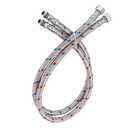 BWE 16-Inch Long Bathroom Kitchen Faucet Connector Braided Stainless Steel Supply Hose 3/8-Inch Female Compression Thread x M10 Male Connector, x 2 Pcs (1 Pair