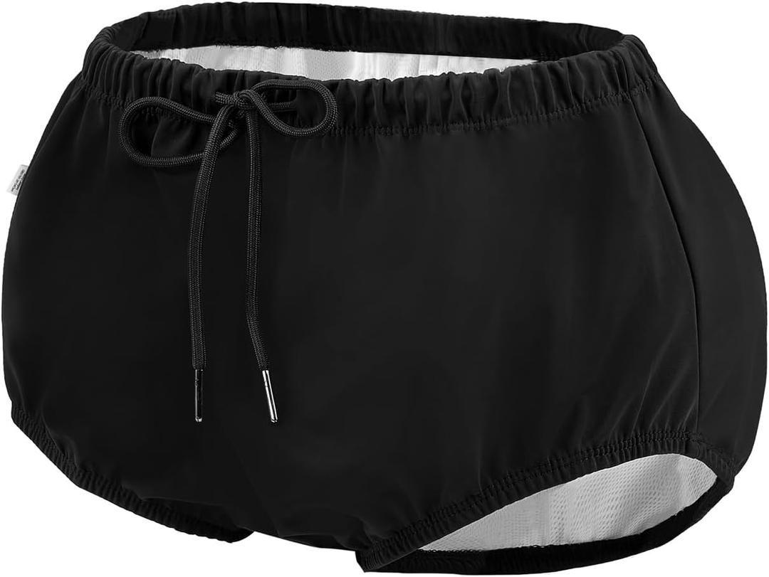 Reusable Adult Swim Diaper Special Needs, Incontinence Plastic Pants Cloth Diaper Cover, Waterproof Training Rubber UnderwearBlack, S