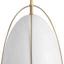 10in Dome Pendant Light White Kitchen Island Pendant Lighting Modern White & Gold Pendant Lights Fixture for Dining Room Kitchen Sink, E26, 10" 1-Light 1-Socket