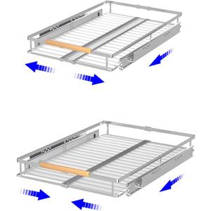 Pull Out Drawer Cabinet Organizer, Expandable Slide Out Storage Shelves - Heavy Duty, Durable and Smooth Slide-Out (1, 2Pack - W:16.3"~26.3", D: 17.2")