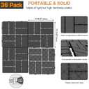 Goovilla Plastic Interlocking Deck Tiles, 36 Pack Outdoor Patio Flooring, 12"x12" Interlocking Decking Tile Outdoor All Weather Use, Waterproof Patio Pavers for Pool Balcony Backyard Porch, Dark Grey