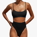 MELYUM High Waisted Bikini Sets for Women Two Piece Swimsuit Tummy Control Bathing Suit Cheeky Bottoms Push Up Top, M