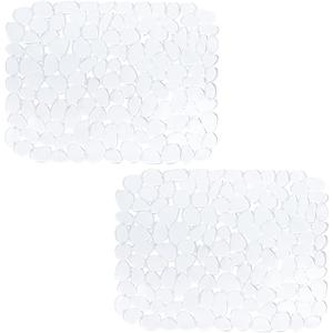 Bligli Pebble Sink Mat for Stainless Steel/Ceramic Sinks, PVC Eco-Friendly Sink Protectors Mats for Bottom of Kitchen Sink, Dish Drying Mat for Dishes and Glassware, 15.7 x 11.8 inch, Cear (Clear)