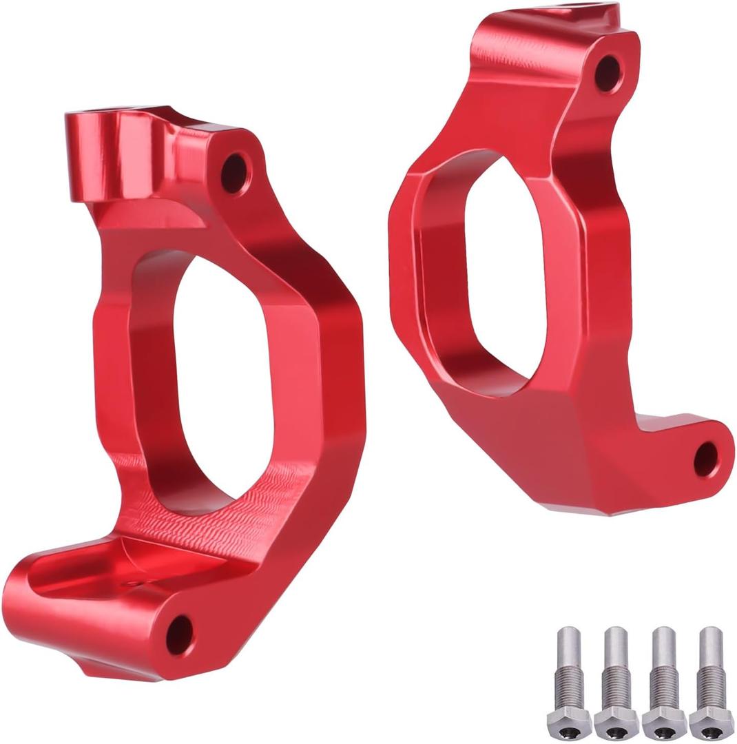 Hobbypark Aluminum Caster Blocks C-hubs for Traxxas Maxx WideMaxx Upgrades, Compatible with V1 or V2 Maxx, Replacement Parts of 8932 (Red)