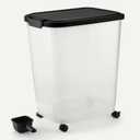 Amazon Basics Pet Food Storage Container with Rolling Wheels, BPA-Free, Detachable Scoop, 50lbs Capacity