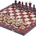 Beautiful Handcrafted Wooden Chess Set with Wooden Board and Handcrafted Chess Pieces -1-2 Players, Gift idea Products (21" (55 cm))